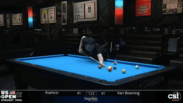 a pool table that says diamond on it with a man holding a cue