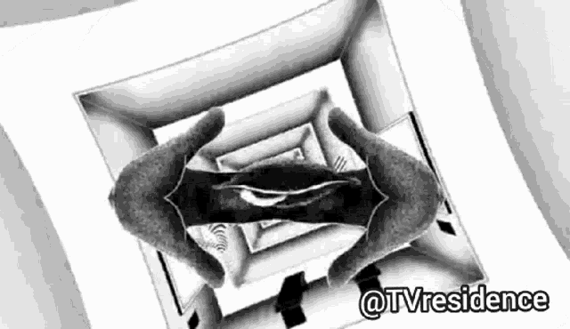 a black and white drawing of a person 's hands and the words @tvresidence