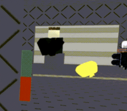 a computer generated image of a person standing in a room
