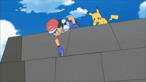 a cartoon character is holding a blue and gold ball