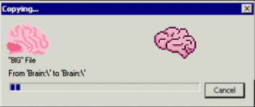 a computer screen shows a big file being copied