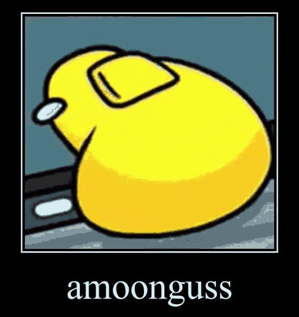 a picture of a yellow duck with the word amoonguss on it
