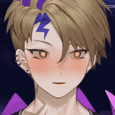 a close up of a person 's face with a lightning bolt on it