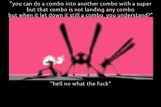 a screenshot of a video game that says " hell no what the fuck " at the bottom