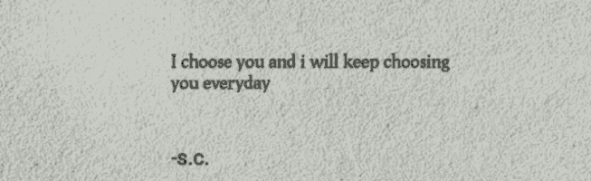 i choose you and i will keep choosing you everyday by s.c.