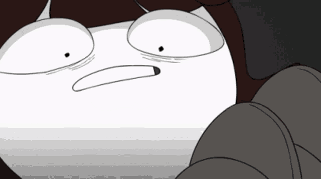 a cartoon drawing of a person making a funny face