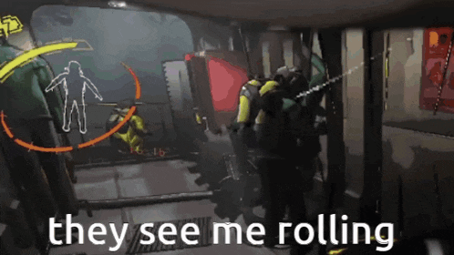 a video game scene with the words they see me rolling on the bottom