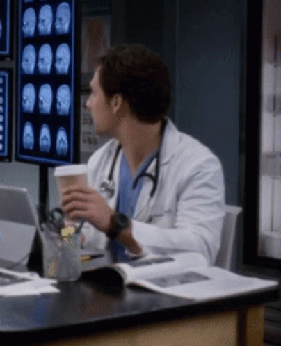 Greys Anatomy Andrew Deluca GIF - Greys Anatomy Andrew Deluca Coffee GIFs