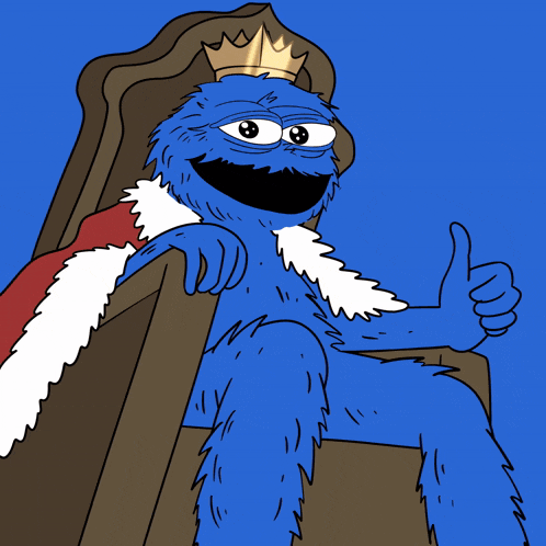 a cartoon character with a crown on his head