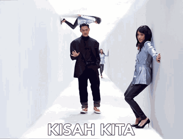 a poster for kisah kita shows a man and two women