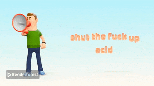 a cartoon character is laying on a stretcher with a renderforest logo in the corner