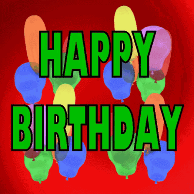 a birthday card with balloons and the words happy birthday