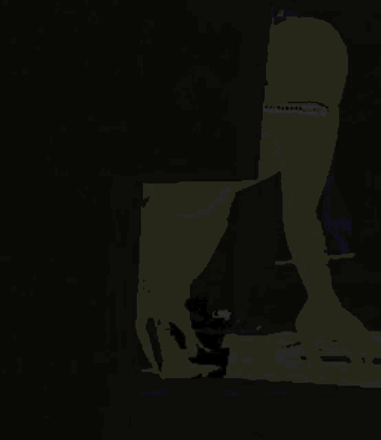 a computer generated image of a person in a dark room with a purple background
