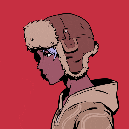 an illustration of a person wearing a furry hat