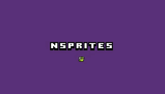 a purple background with a bunch of colorful dots and the words nsprites
