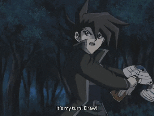 a person is holding a stack of cards and says " i draw three cards from my deck and discard two .. "