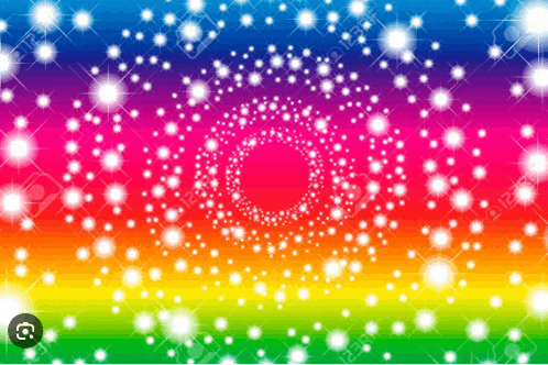 a colorful background with a swirl of stars
