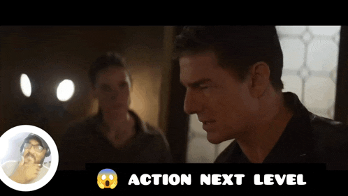 a screenshot of a movie with the words action next level below it