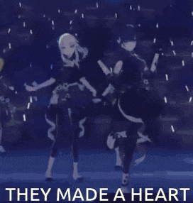 a skeleton is dancing in a dark room with the words they made a heart below it