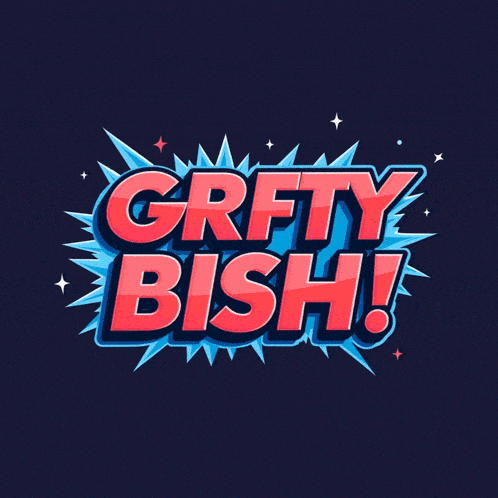 a comic book style explosion with the words grfy ish