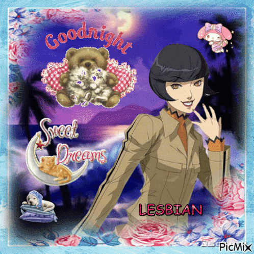 a picture of a woman with the words goodnight sweet dreams