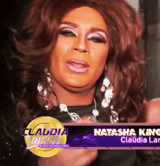 a close up of a woman with the name natasha kim on the bottom
