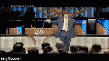 a man in a suit and tie is dancing in front of a crowd with imgflip.com written below him