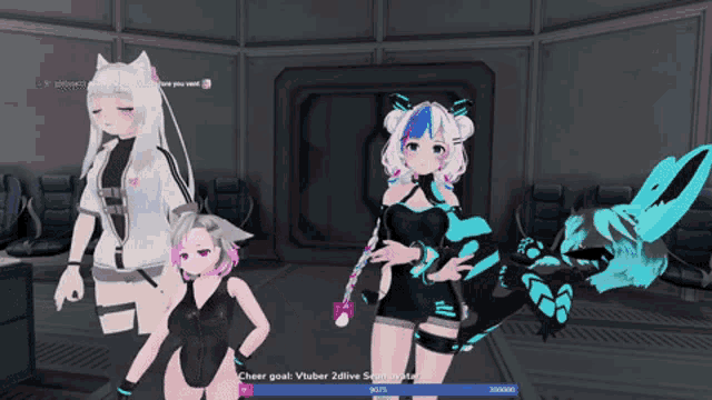 a screenshot of a video game with a cheer goal at the top of the screen