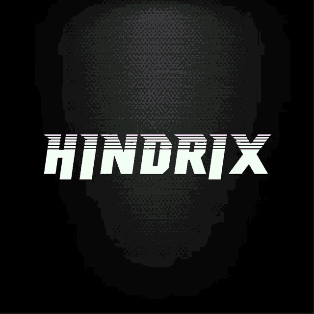 the word hindrix is on a black background with a glitch effect
