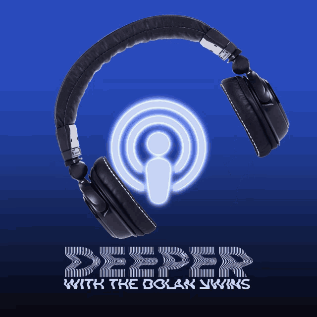 a pair of headphones with the words deeper with the dolan twins on the bottom