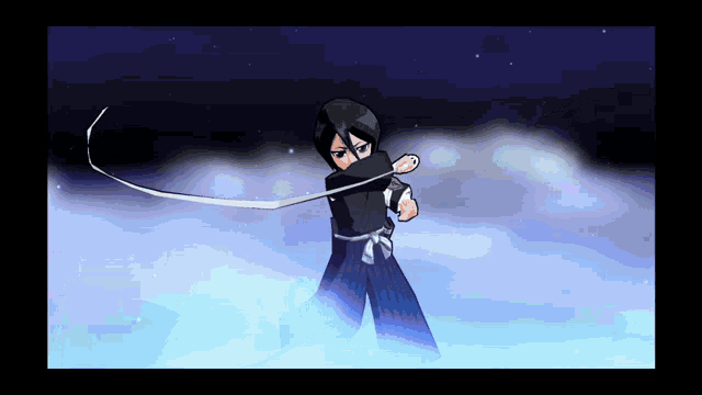 a cartoon of a girl holding a sword in her hand