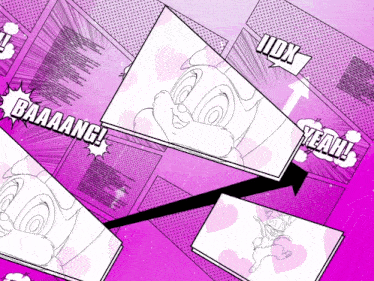a comic book page with the words baaaang and yeah written on it
