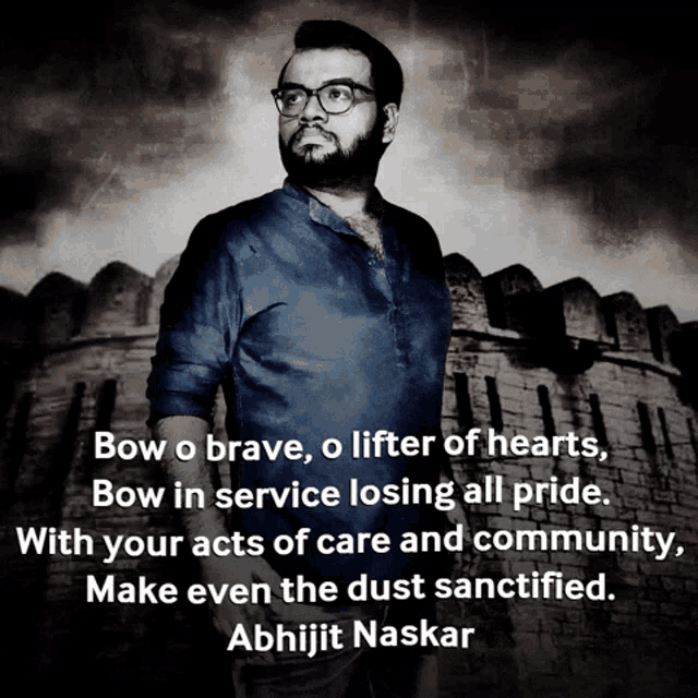 a man with a quote from abhijit naskar