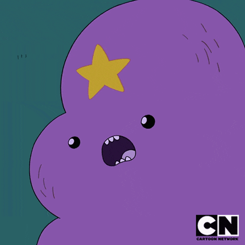 a cartoon of a purple cloud with a yellow star on top and the cn logo