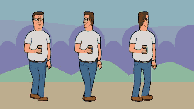 king of the hill character holding a can of beer