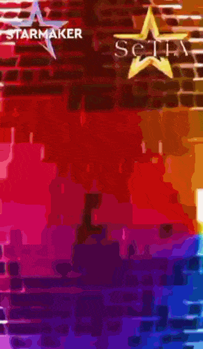 a colorful background with a starmaker logo in the middle