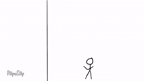 a black and white drawing of a stick figure with a circle around it .
