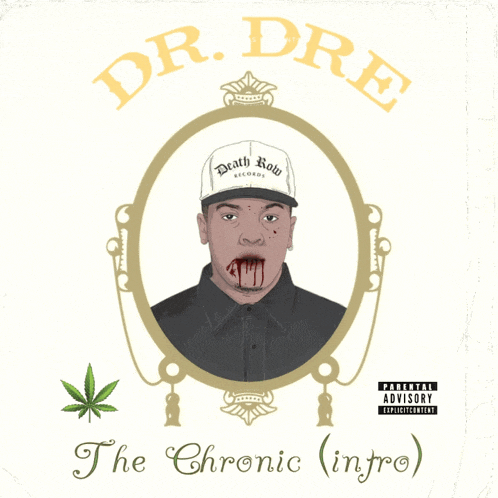 a picture of a man with blood coming out of his mouth is on the cover of a dr. dre album