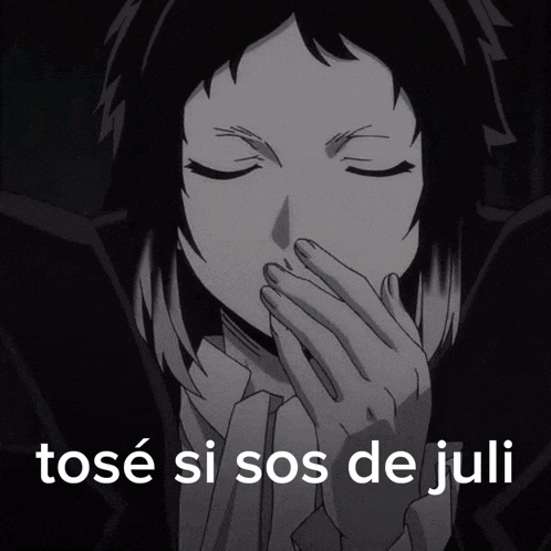 a black and white drawing of a person with the words tose si sos de juli