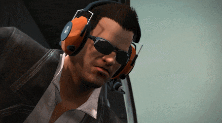 a man wearing headphones and sunglasses has the letter m on his headband
