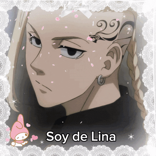 a picture of a girl with the name soy de lina written on it