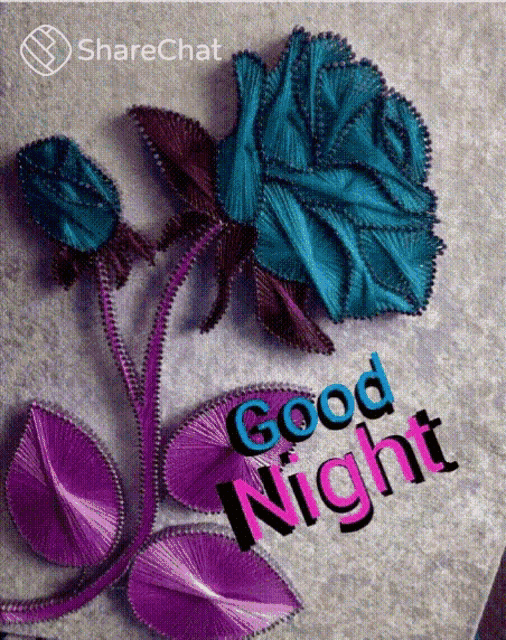 a picture of a flower with the words good night written below it