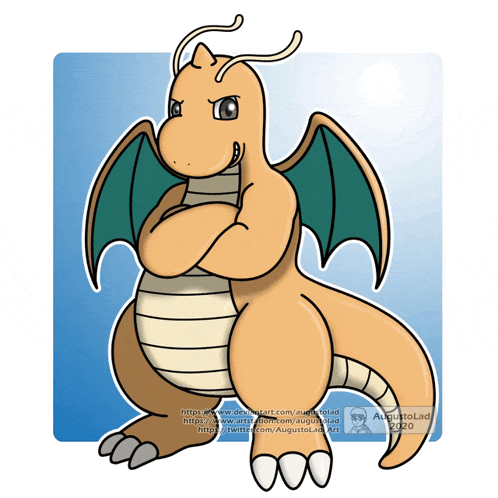 a cartoon drawing of a dragon by augustolad 2020