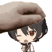 a pixel art drawing of a girl with a hat on her head