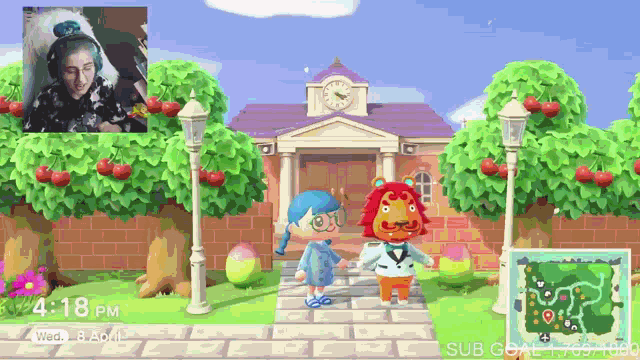 animal crossing new horizons is being played on a computer
