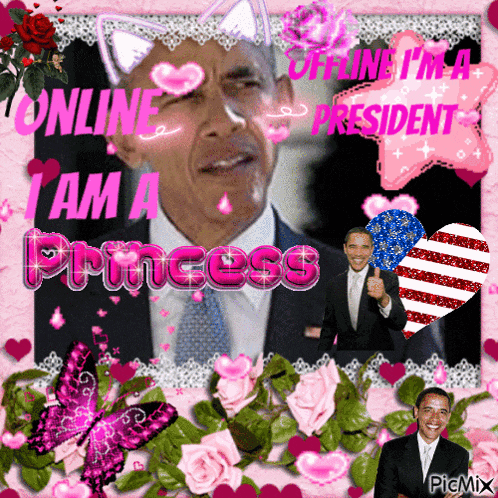 a picture of barack obama with the words online i 'm a president
