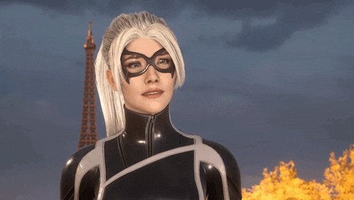 a woman in a superhero costume stands in front of the eiffel tower in paris