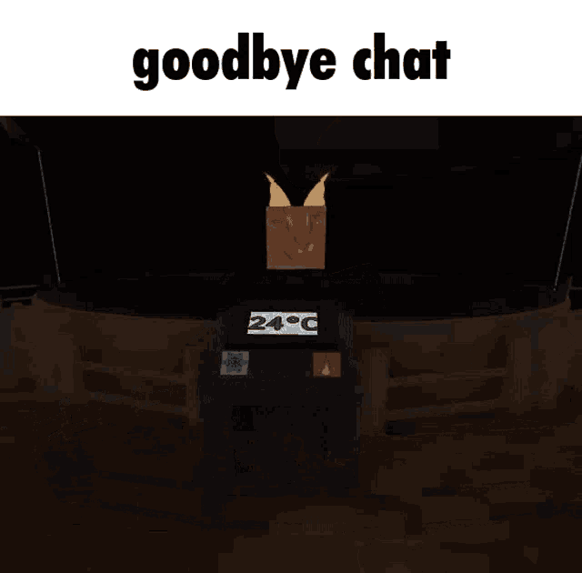 a picture of a box with the words goodbye chat written on it