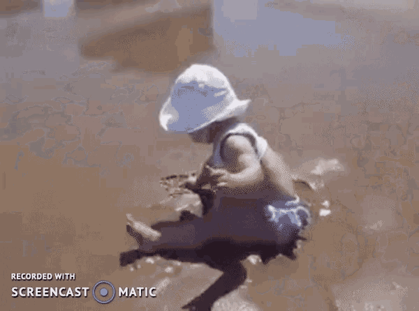 a screencast of a person being covered in foam