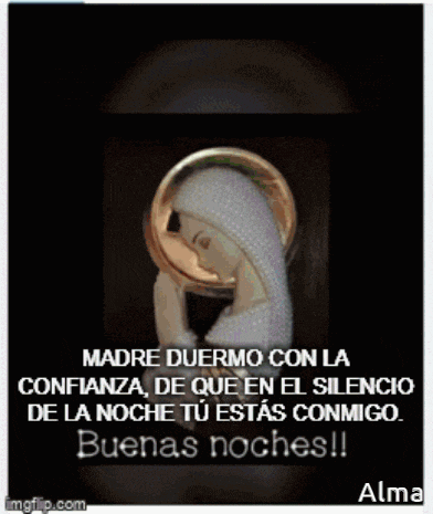 a painting of a woman holding a baby with the words " madre duermo con la confianza " below her